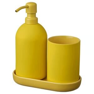 IKEA GANSJÖN 3-Piece Bathroom Set Bright Yellow-NEW
